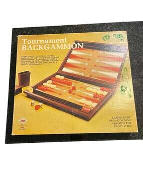 Vintage 1973 E.S. Lowe Tournament Backgammon Set Model E4314 Milton Bradley
